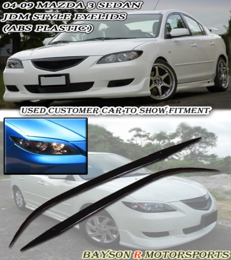 JDM Style Headlight Eyelids For 2004-2009 Mazda 3 4Dr - Bayson R Motorsports