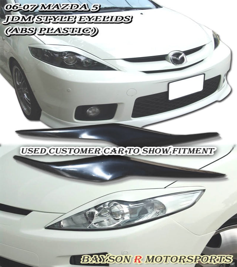 JDM Style Headlight Eyelids For 2006-2007 Mazda 5 - Bayson R Motorsports