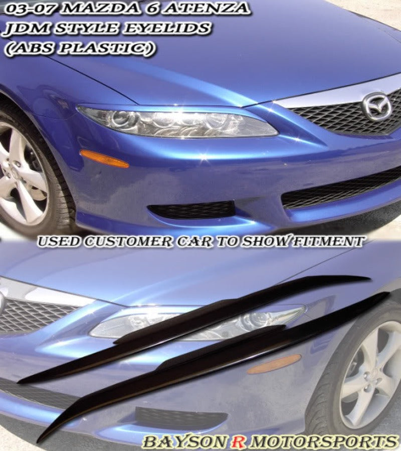 JDM Style Headlight Eyelids For 2003-2008 Mazda 6 - Bayson R Motorsports