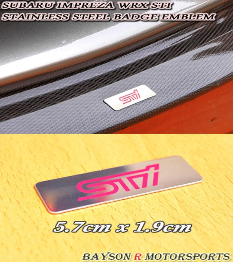 Impreza STi Front Lip Stainless Steel Badge Logo Emblem - Bayson R Motorsports