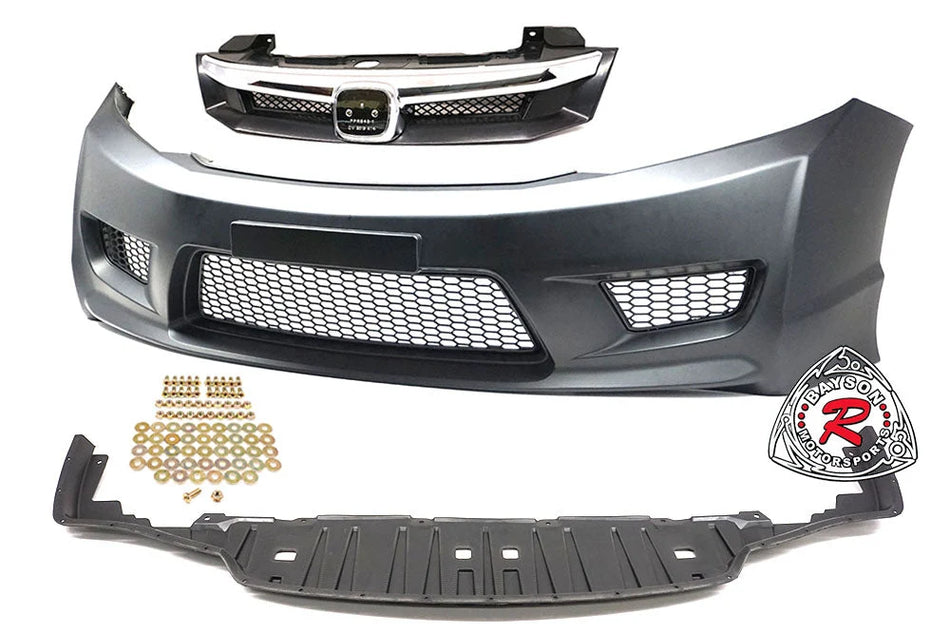 TR Style Front Bumper For 2012-2015 Honda Civic (4Dr Sedan)