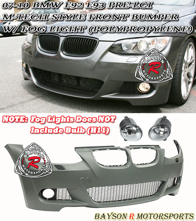 M-Tech Style Front Bumper w/ Fog Lights For 2007-2010 BMW 3-Series E92/E93 - Bayson R Motorsports