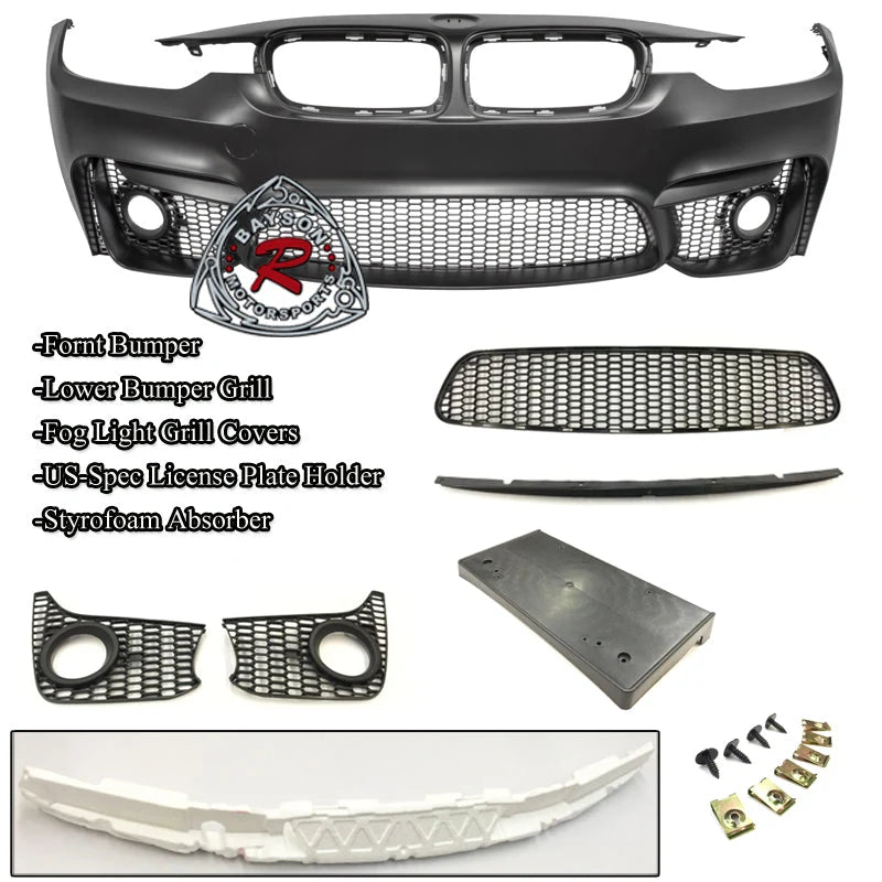 M3 Style Front Bumper For 2012-2018 BMW 3-Series (4Dr/5Dr, F30/F31)