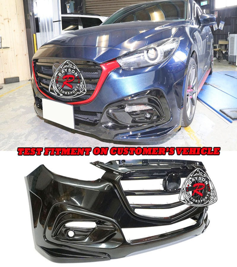 K Style Front Bumper For 2017-2018 Mazda 3 - Bayson R Motorsports