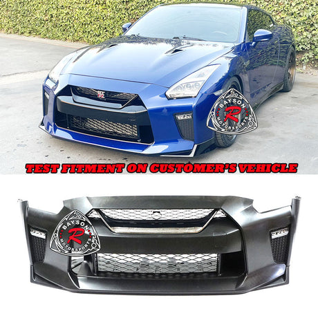 OE Style Front Bumper w/ DRL and Chrome Grille For 2009-2020 Nissan GTR R35 - Bayson R Motorsports