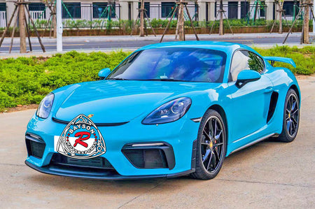 GT4 Style Front Bumper (with Headlight Washer Holes) For 2017-2023 Porsche 718 Boxster Cayman S GTS - Bayson R Motorsports