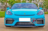 GT4 Style Front Bumper (with Headlight Washer Holes) For 2017-2023 Porsche 718 Boxster Cayman S GTS - Bayson R Motorsports