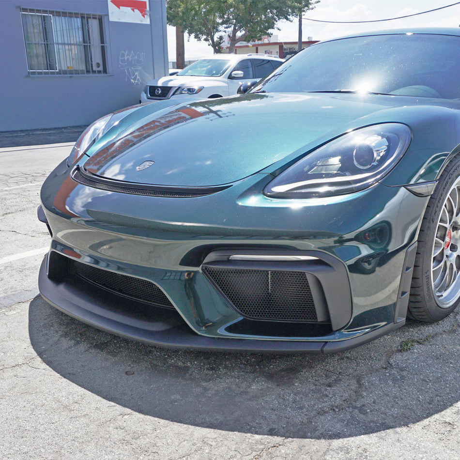 GT4 Style Front Bumper (without Headlight Washer Holes) For 2017-2024 Porsche  Boxster, Cayman/S/GTS (718)