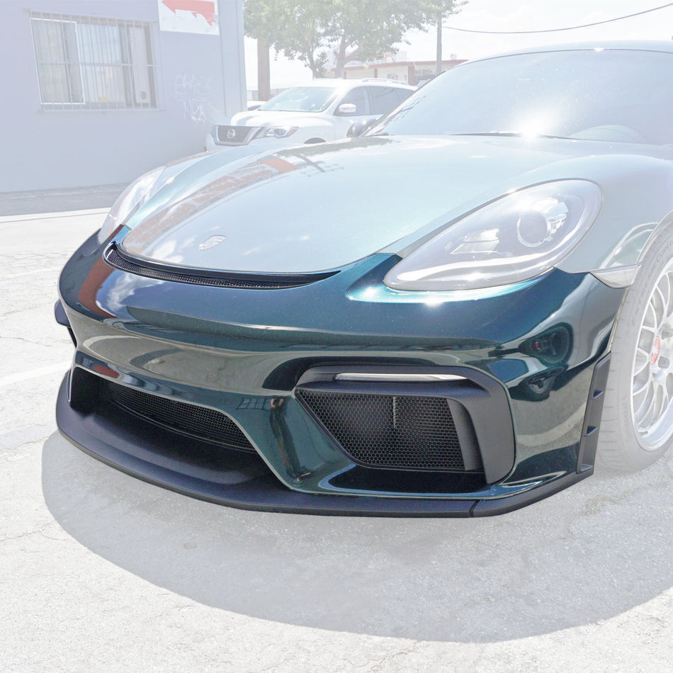 GT4 Style Front Bumper (without Headlight Washer Holes) For 2017-2024 Porsche  Boxster, Cayman/S/GTS (718)