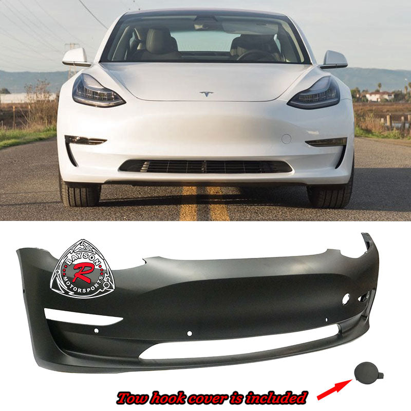 Replacement Front Bumper Cover For 2017-2021 Tesla Model 3 - Bayson R Motorsports