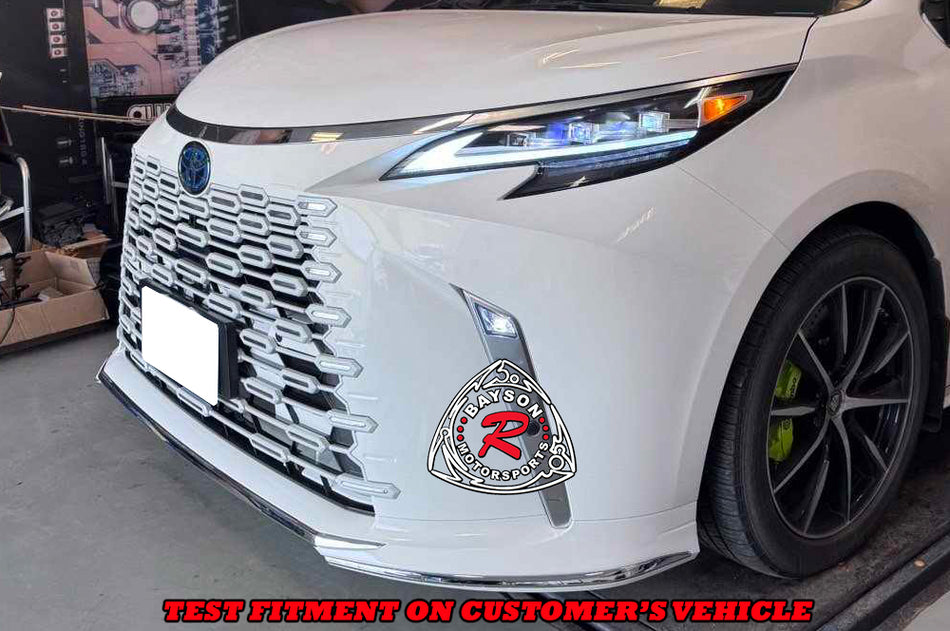 LM Style Front Bumper (Pearl White Grill) PP For 2021-2025 Toyota Sienna