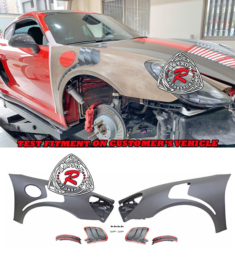 GT2 RS Style Fender For 2013-2016 Porsche 981 Cayman Boxster GTS GT4 - Bayson R Motorsports