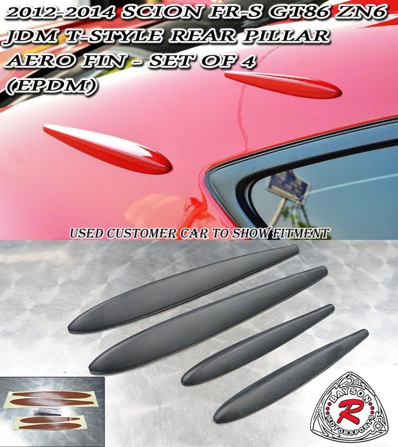 T Style Rear Pillar Aero Fin For 2012-2021 Scion FR-S / Toyota 86 / Subaru BRZ - Bayson R Motorsports