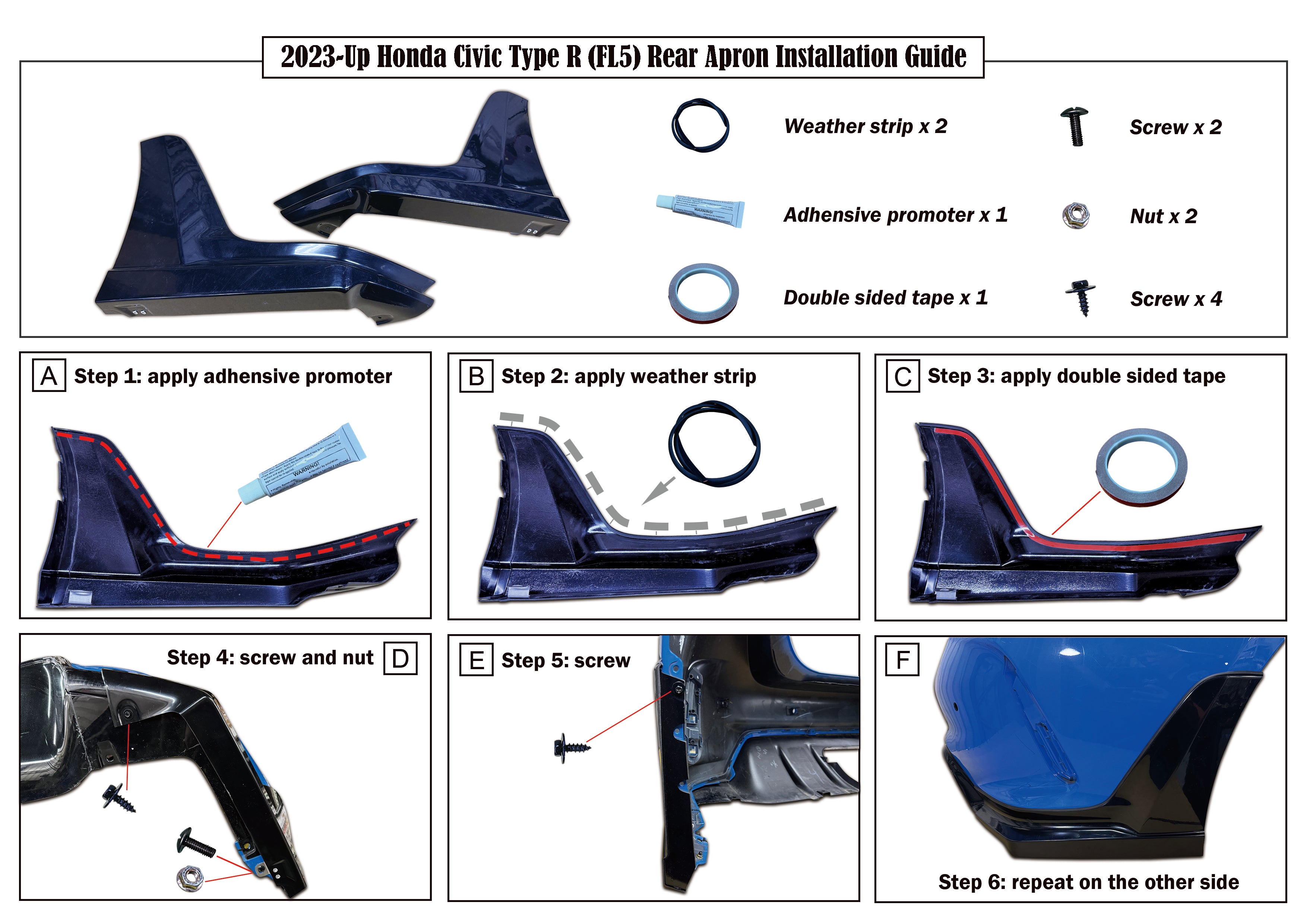 Honda Civic Type-R FL5 Rear Lip (2023-2026) MU Style – Bayson R