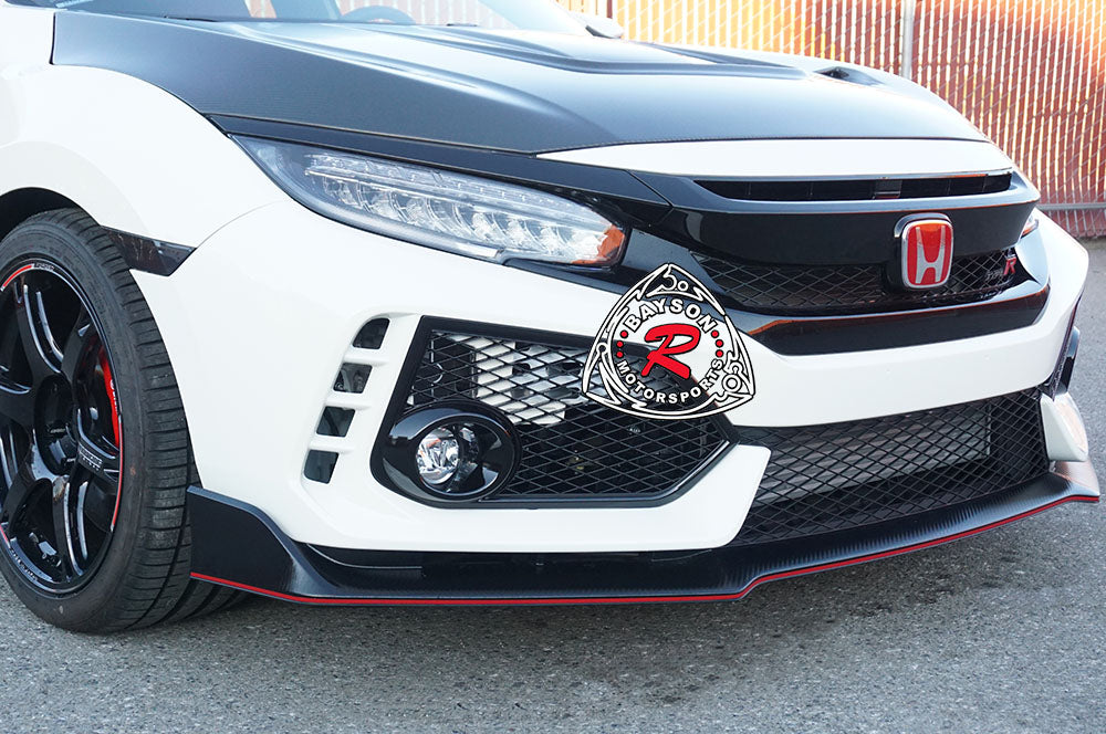 Open Mesh Fog Light Cover (Gloss Black) For 2017-2021 Honda Civic Type-R FK8 ONLY - Bayson R Motorsports