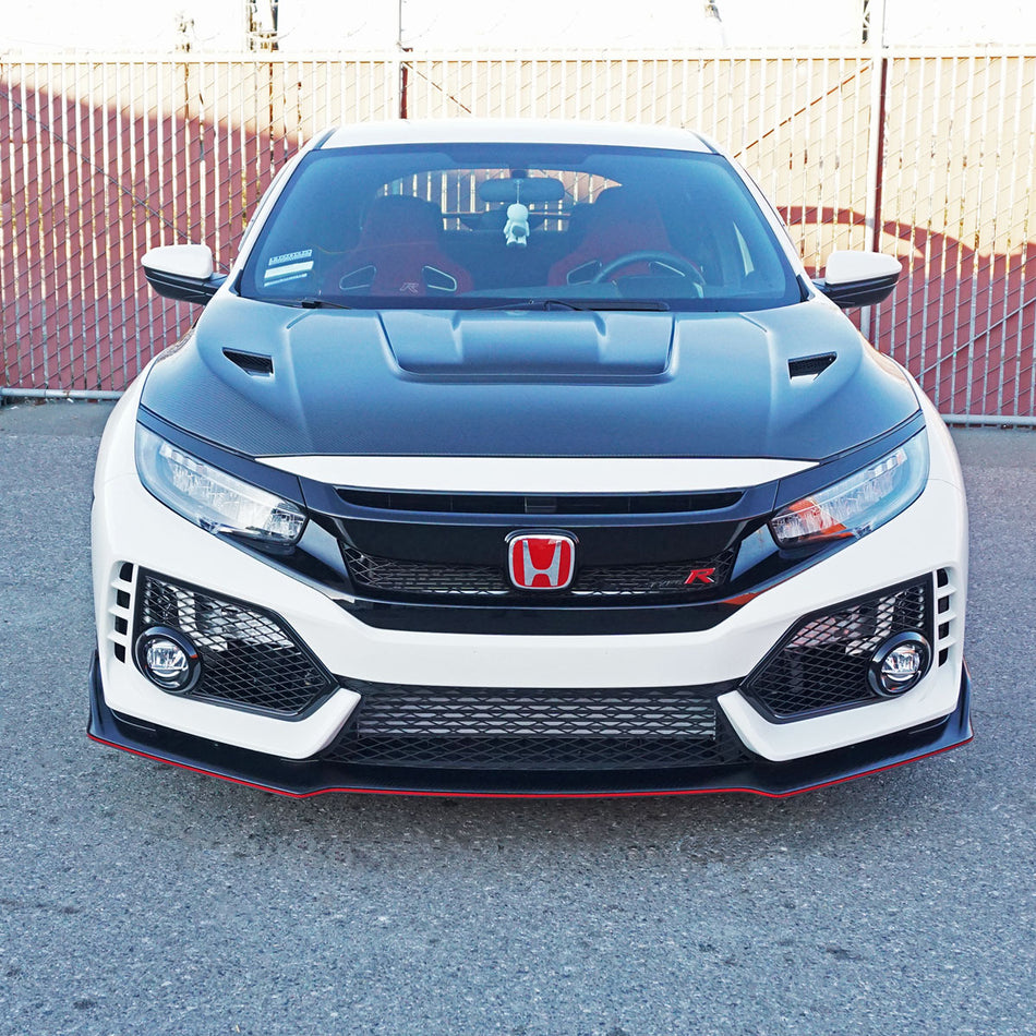 Open Mesh Fog Light Covers (Gloss Black) For 2017-2021 Honda Civic Type R (FK8)