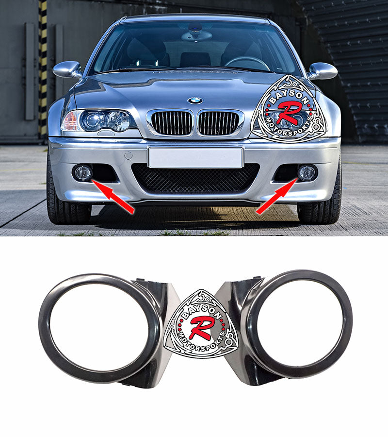 Fog Lamp Round Trim Covers (ABS) For 1999-2006 BMW E46 M3 Front Bumper - Bayson R Motorsports