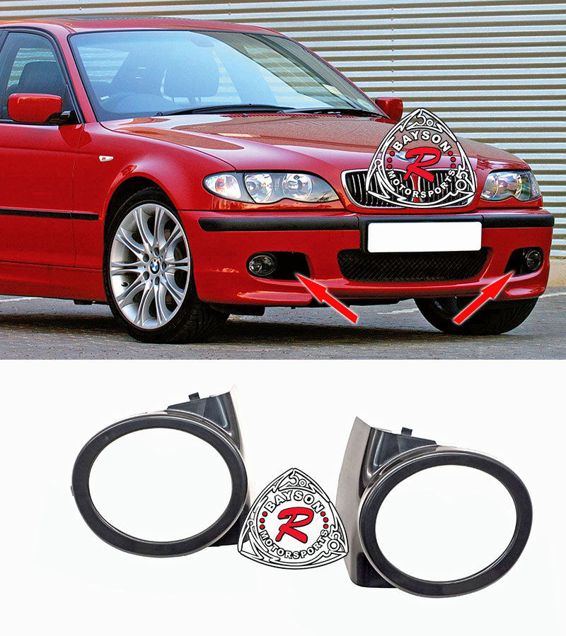 Fog Lamp Round Trim Covers (ABS) For 1999-2006 BMW E46 M-Tech II Front Bumper - Bayson R Motorsports