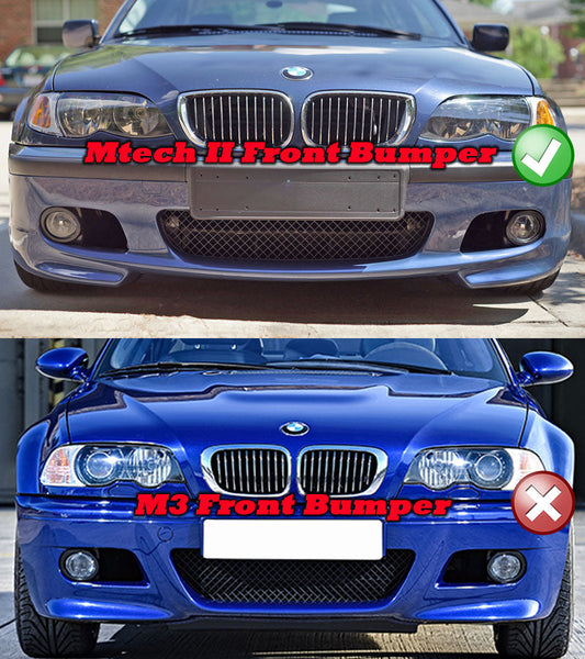 Fog Lamp Round Trim Covers (ABS) For 1999-2006 BMW E46 M-Tech II Front Bumper - Bayson R Motorsports