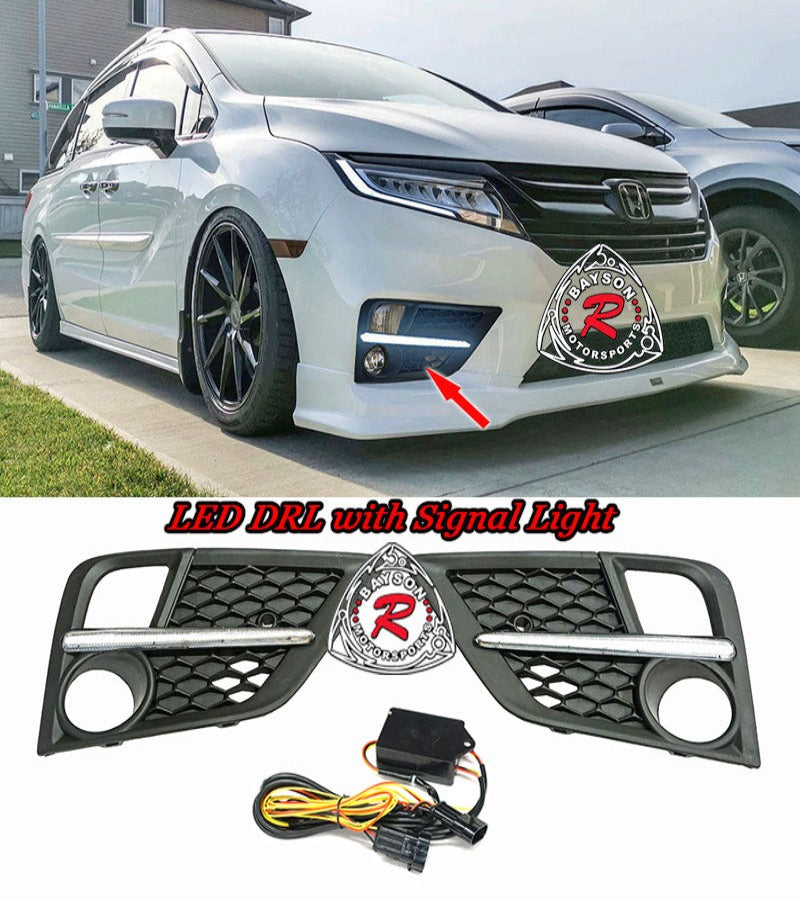 Fog Light Covers w/ LED DRL and Signal Light For 2018-2020 Honda Odyssey - Bayson R Motorsports