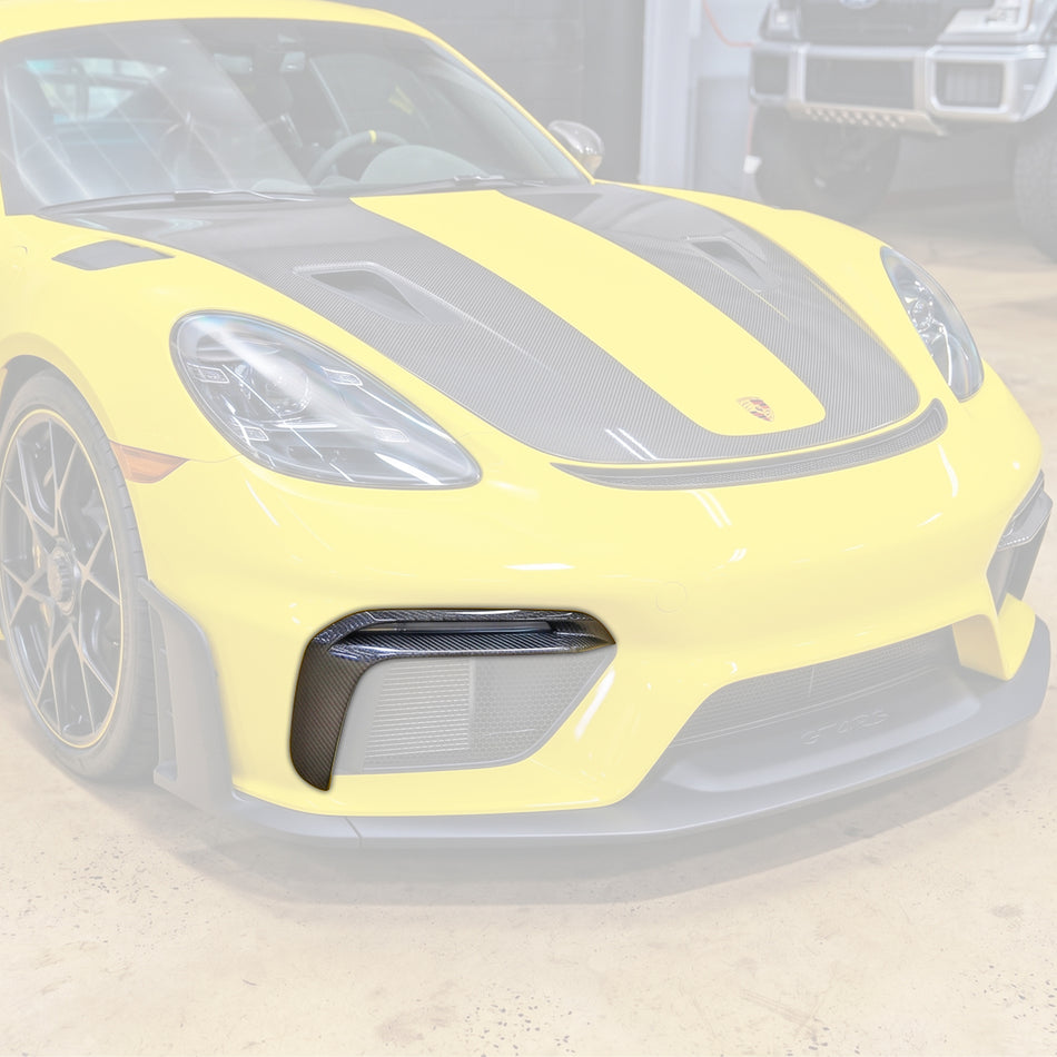 OE Style DRL Surround Trims (Dry Carbon Fiber) For 2020-2025 Porsche Cayman GT4 RS, Spyder RS (718)