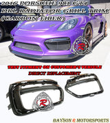 DRL Radiator Grille Trim (Carbon Fiber) For 2016 Porsche Cayman GT4 / Boxster Spyder (981) - Bayson R Motorsports