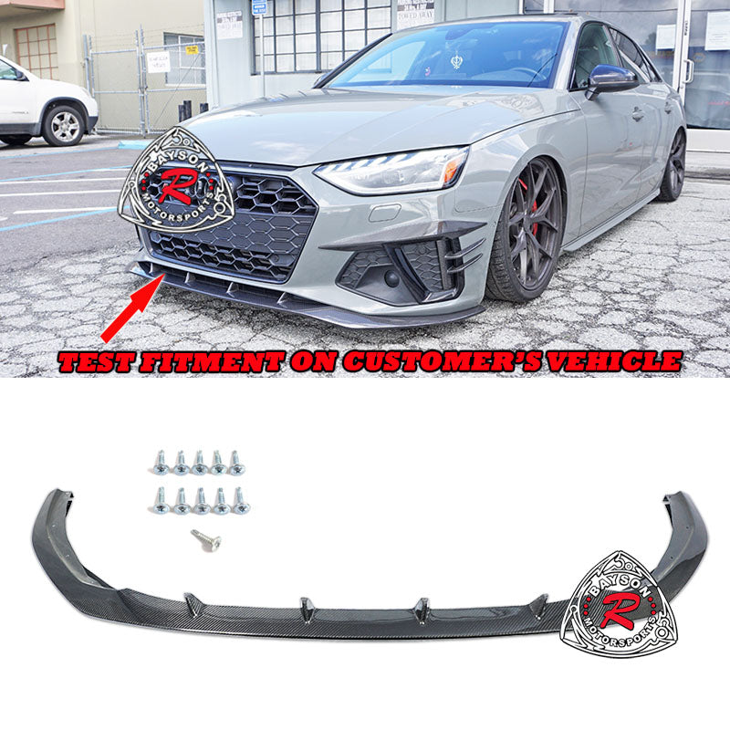 A Style Front Lip (Carbon Fiber) For 2020-Up Audi S4 / A4 S-Line ONLY - Bayson R Motorsports