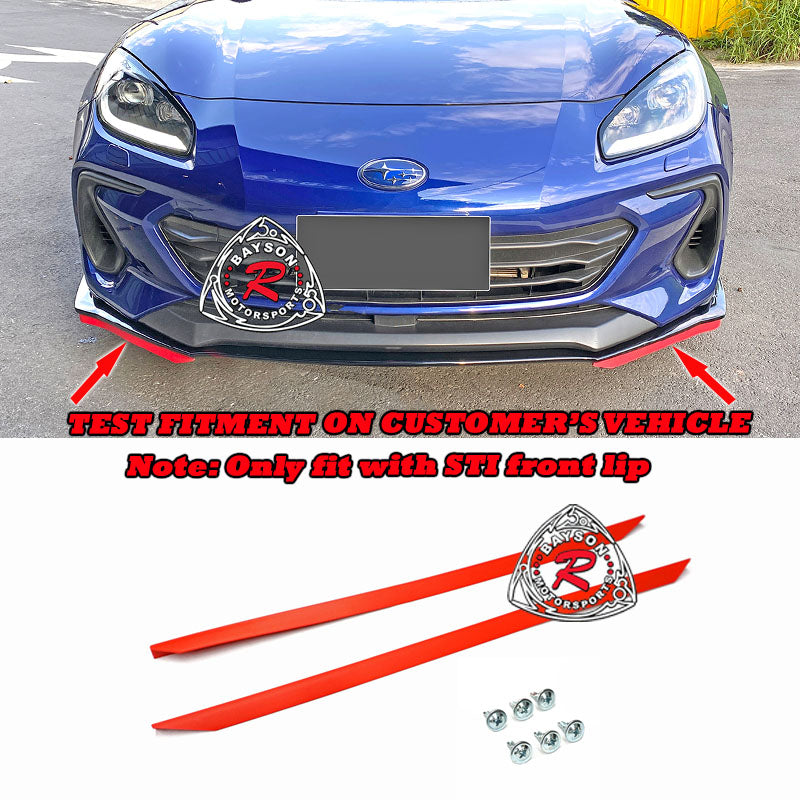 Front Lip Protector (RED) For 2022 Subaru BRZ STI Front Lip ONLY - Bayson R Motorsports
