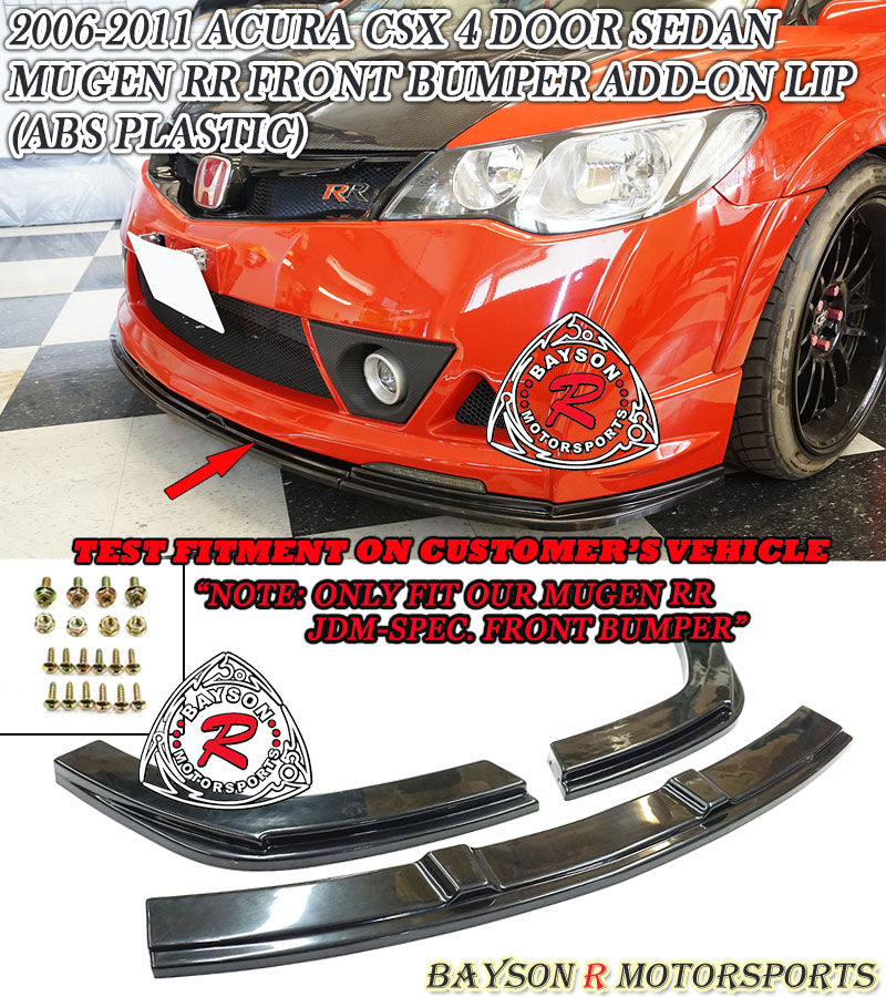 MURR Style Add-On Front Lip For 2006-2011 Honda Civic 4Dr (JDM) - Bayson R Motorsports