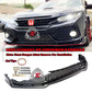 TR Style Front Lip w/ Lower Grille For 2017-2021 Honda Civic Si - Bayson R Motorsports