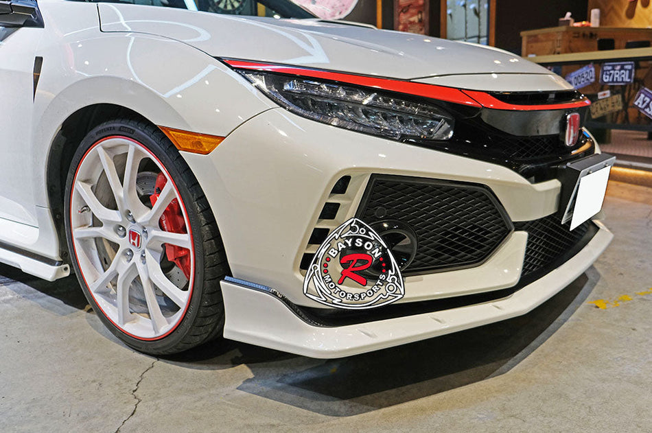 MU Style Front Lip (ABS Plastic) For 2017-2021 Honda Civic Type R FK8 ONLY - Bayson R Motorsports