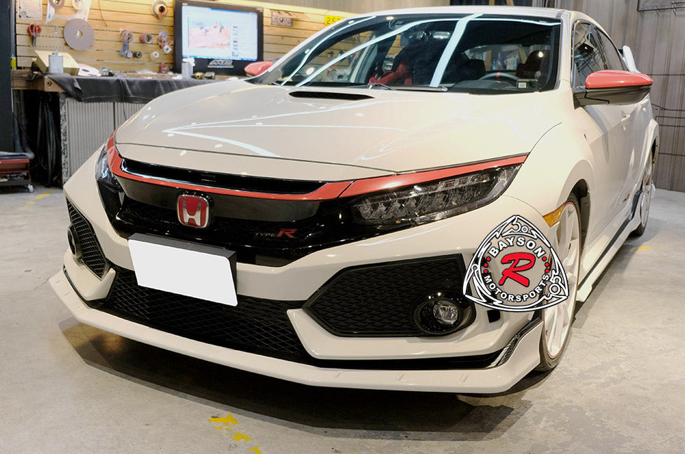MU Style Front Lip (ABS Plastic) For 2017-2021 Honda Civic Type R FK8 ONLY - Bayson R Motorsports