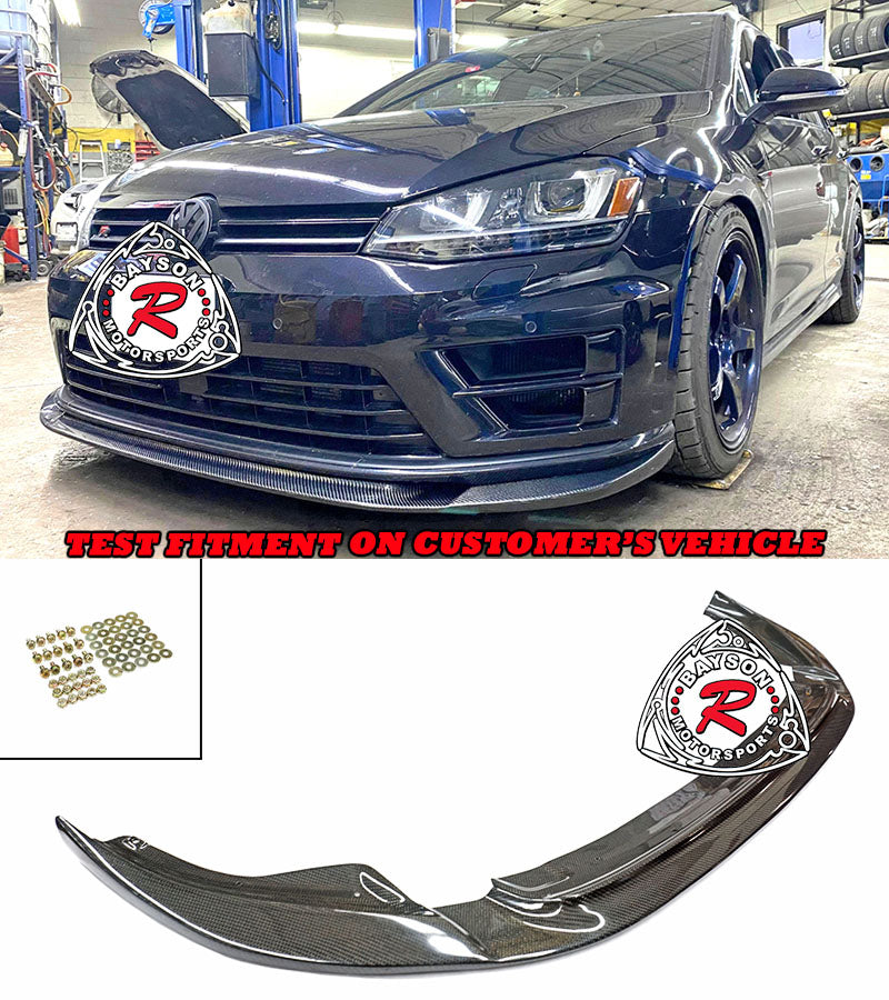 RIE Style Front Lip (Carbon Fiber) For 2015-2017 Volkswagen Golf MK7 R Only - Bayson R Motorsports