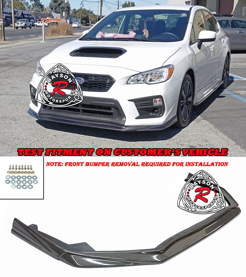 VR Style Front Lip (Carbon Fiber) For 2018-2021 Subaru WRX / STi - Bayson R Motorsports