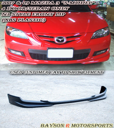 N1 Style Front Lip For 2007-2009 Mazda 3 4Dr (S-Model) - Bayson R Motorsports