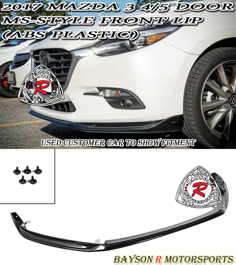 MS Style Front Lip For 2017 2018 Mazda 3 Bayson R Motorsports ms-style-front-lip-for-2017-2018-mazda-3-bayson-r-motorsports