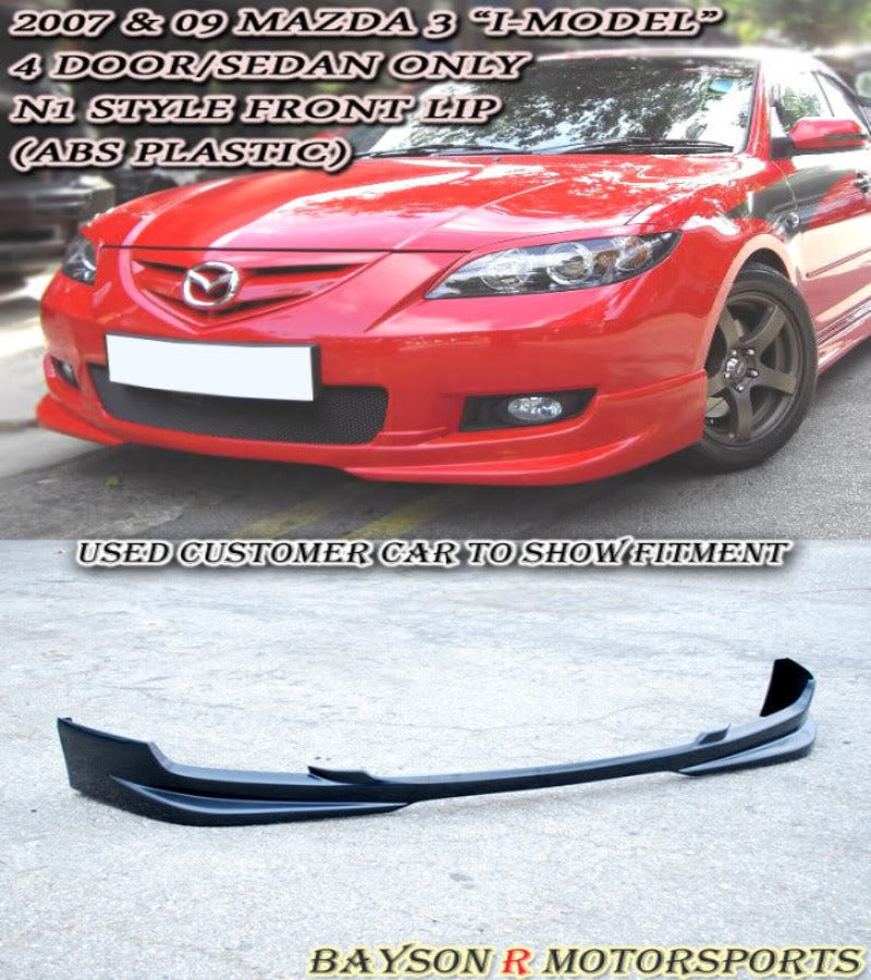 N1 Style Front Lip For 2007-2009 Mazda 3 4dr (I-Model) - Bayson R Motorsports