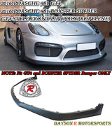 GT4 Style Front Lip For 2016 Porsche Cayman GT4 / Boxster Spyder (981) - Bayson R Motorsports