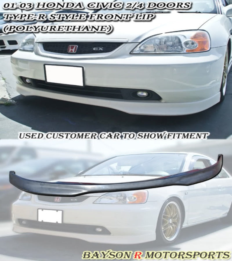 TR Style Front Lip For 2001-2003 Honda Civic - Bayson R Motorsports