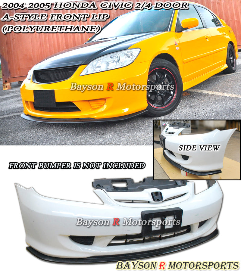 A Style Front Lip For 2004-2005 Honda Civic - Bayson R Motorsports