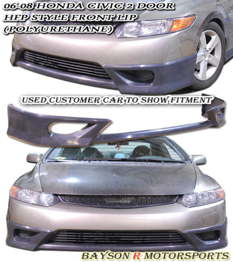 HF Style Front Lip For 2006-2008 Honda Civic 2Dr - Bayson R Motorsports