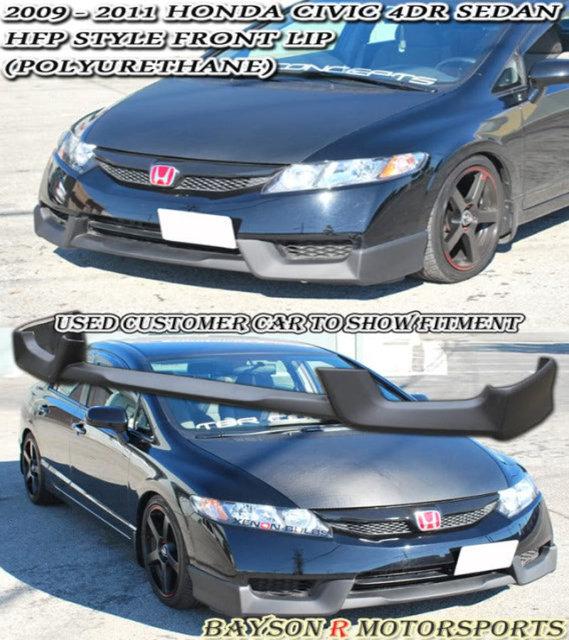 HF Style Front Lip For 2009-2011 Honda Civic 4Dr - Bayson R Motorsports