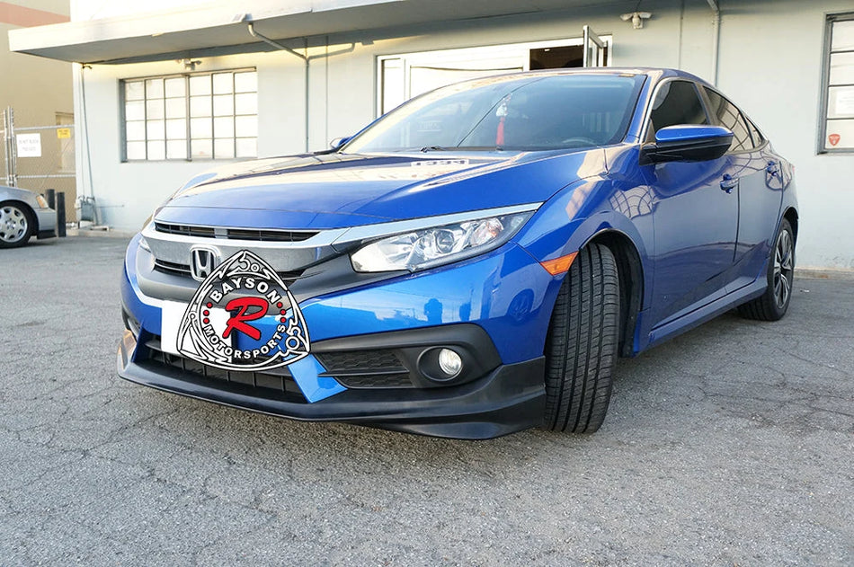 B Style Front Lip For 2016-2018 Honda Civic (2Dr Coupe/4Dr Sedan)