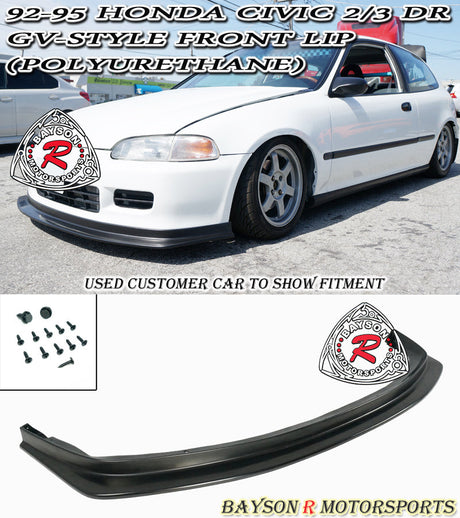 GV Style Front Lip For 1992-1995 Honda Civic 2Dr / 3Dr - Bayson R Motorsports