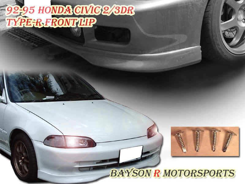 TR Style Front Lip For 1992-1995 Honda Civic 2Dr / 3Dr - Bayson R Motorsports