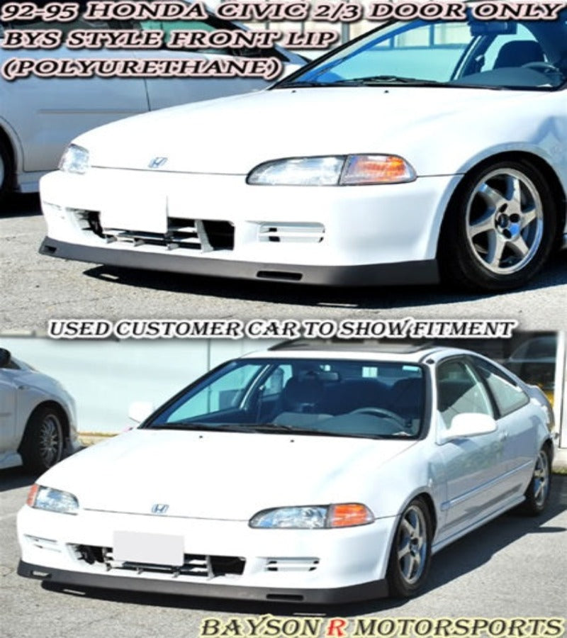 Fits 92-95 Honda Civic Coupe Hatchback Spoon Style Front Bumper Lip Unpainted PU Fits 92-95 Honda Civic Coupe Hatchback Spoon Style Front Bumper Lip Unpainted PU