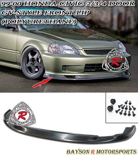 c wes front lip honda 99 CS Style For 1999-2000 Civic (2Dr Coupe/3Dr Hatchback/4Dr Sedan) resistant polyurethane 1999-2000 Honda Civic All Models
