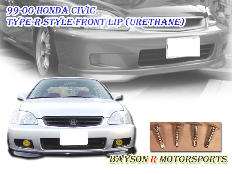 c wes front lip honda 99 Fit 1999-2000 Civic TR Style Bumper Unpainted Black DIY Friendly Installation GT-Speed Compatible with/Replacement for Front