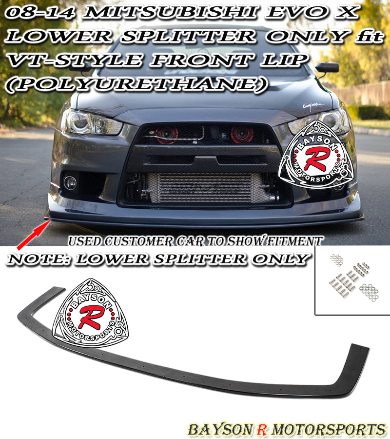 VT Style Lower Add-On Splitter For 2008-2015 Mitsubishi Evolution 10 - Bayson R Motorsports