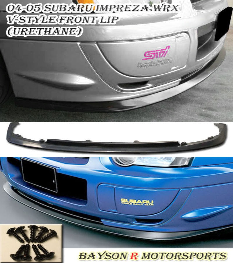 V Style Front Lip For 2004-2005 Subaru Impreza WRX STi 4Dr - Bayson R Motorsports